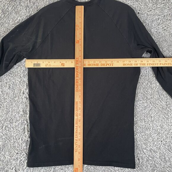 Gymshark Henley Shirt Size Medium Black Activewear Gym Training Athletic Stretch - Picture 5 of 5